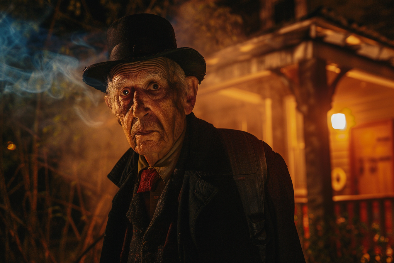 Image gratuite Homme âgé vampire, maison hantée, lumières, brouillard 4