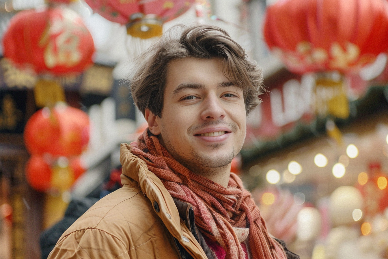 Image gratuite Homme cheveux bruns yeux marrons fête Nouvel An chinois 1