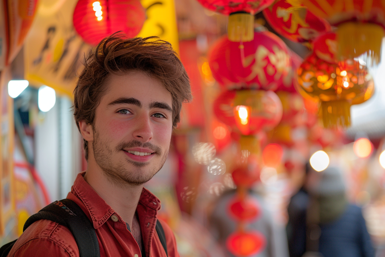 Image gratuite Homme cheveux bruns yeux marrons fête Nouvel An chinois 3