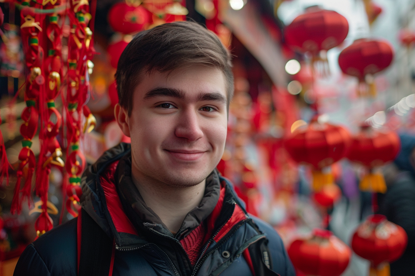 Image gratuite Homme cheveux bruns yeux marrons fête Nouvel An chinois 4