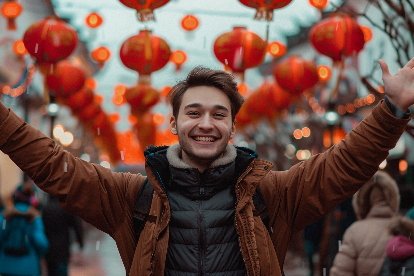 Image gratuite Homme cheveux bruns yeux marrons fête Nouvel An chinois 5