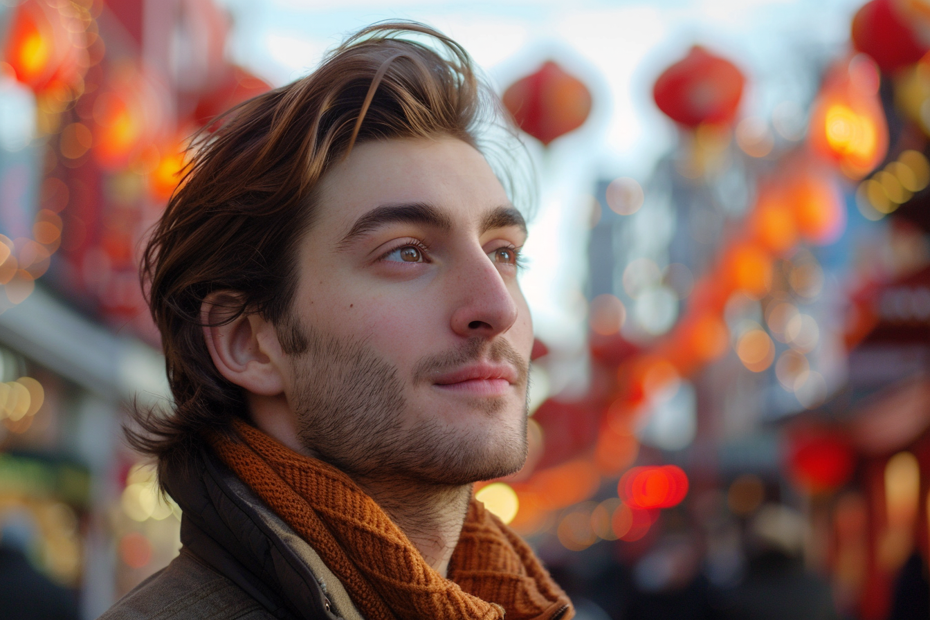 Image gratuite Homme cheveux bruns yeux marrons fête Nouvel An chinois 7