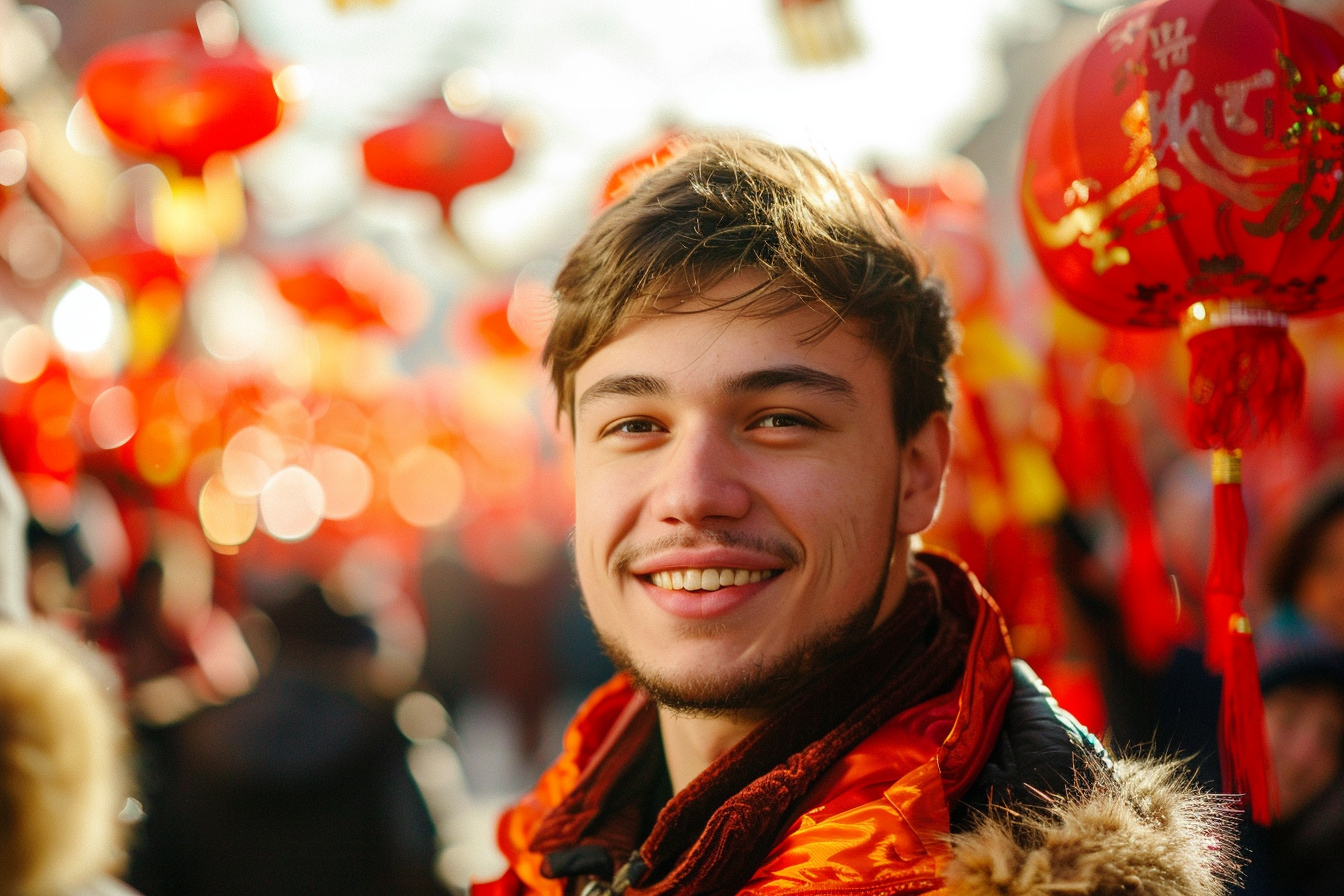 Image gratuite Homme cheveux bruns yeux marrons fête Nouvel An chinois 8
