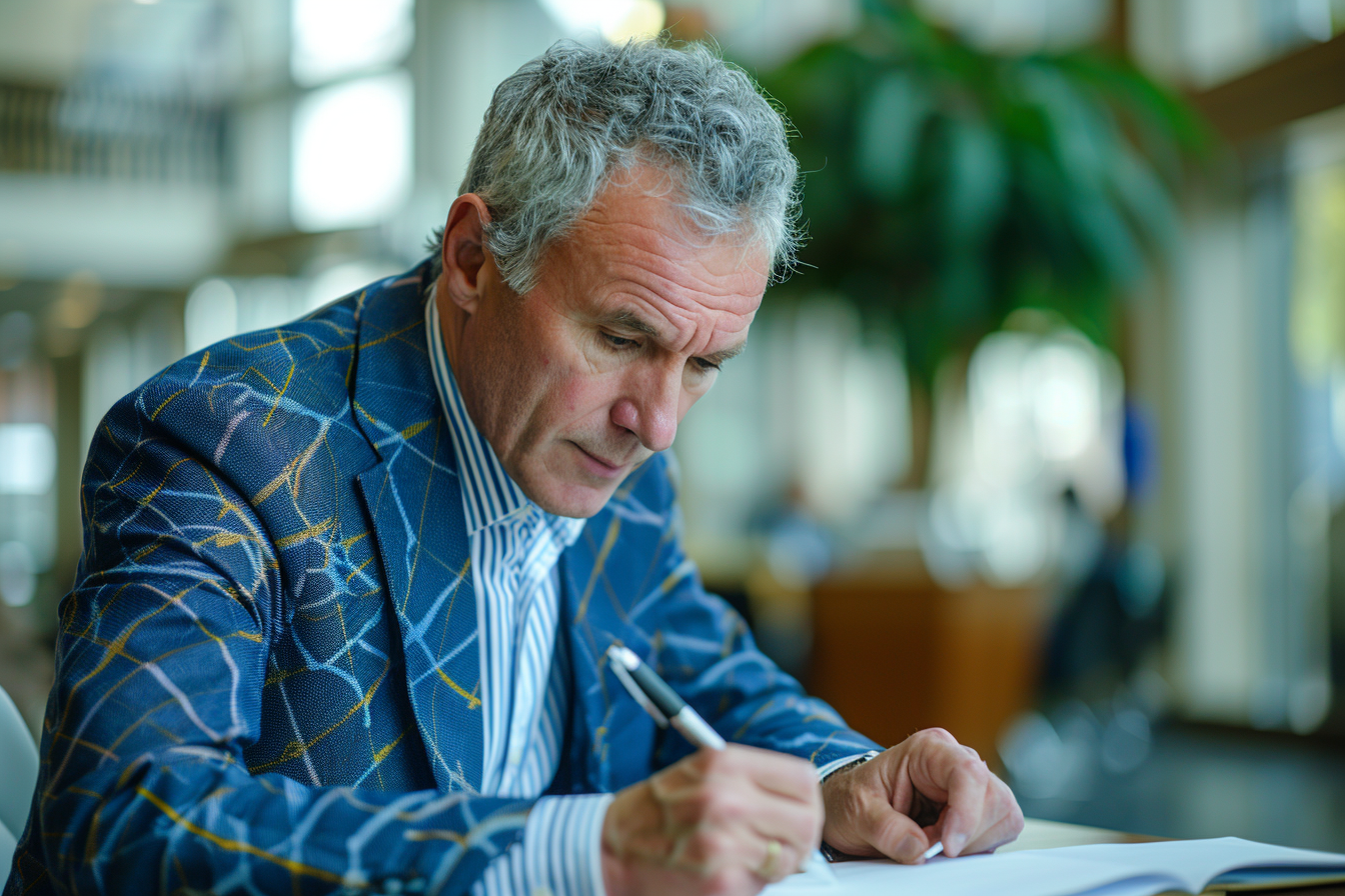 Image gratuite Homme concentré prenant des notes en réunion 3