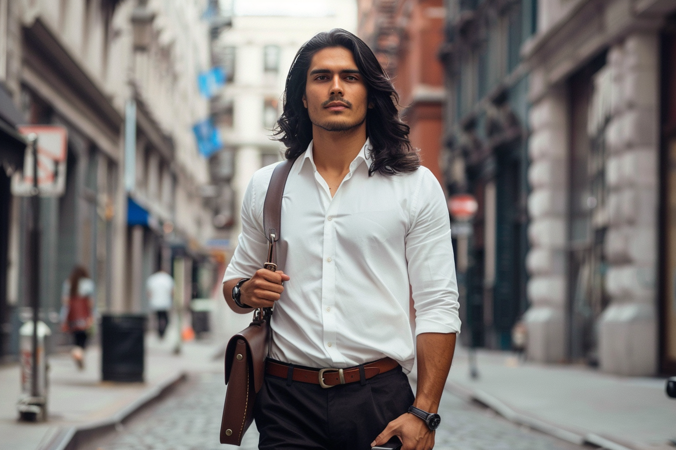 Image gratuite Homme d&rsquo;affaires aux cheveux longs confiant 2