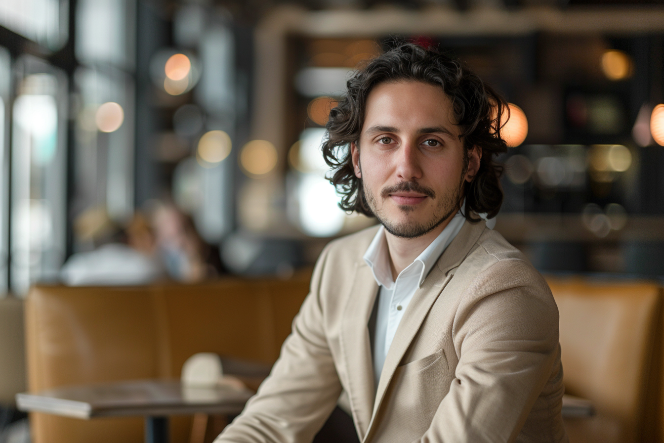 Image gratuite Homme d&rsquo;affaires détendu au café moderne 5