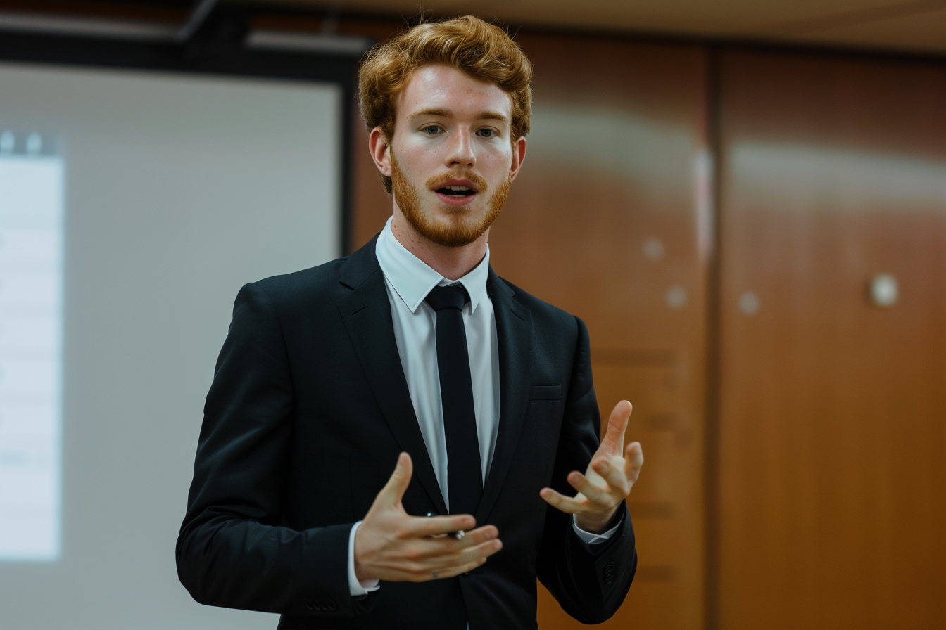 Image gratuite Homme d&rsquo;affaires faisant une présentation 2