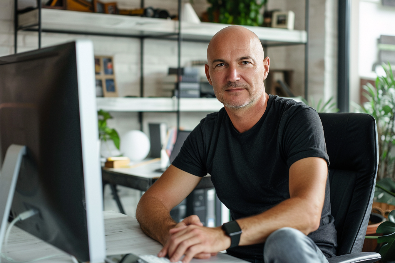 Image gratuite Homme en télétravail au bureau moderne 1