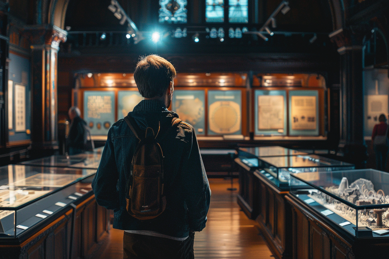 Image gratuite Homme explore musée historique cœur ville 1