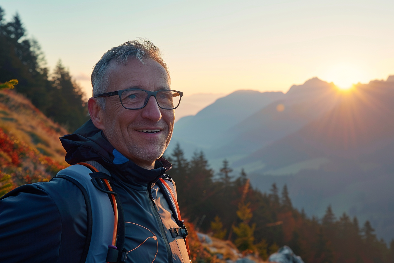 Image gratuite Homme joggant sur un sentier de montagne 1