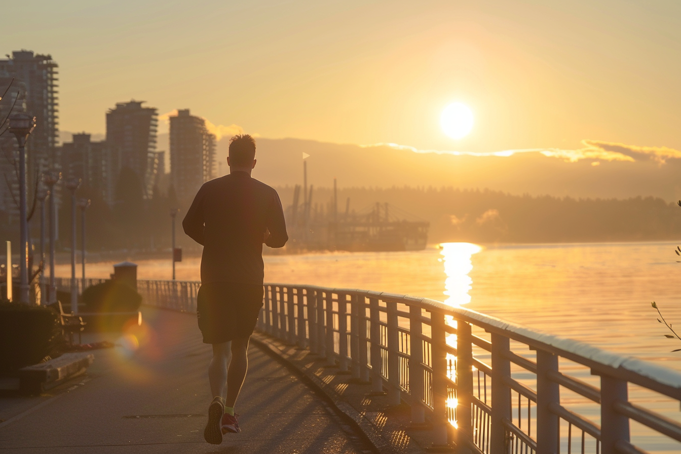 Image gratuite Homme jogging promenade urbaine lever soleil 2