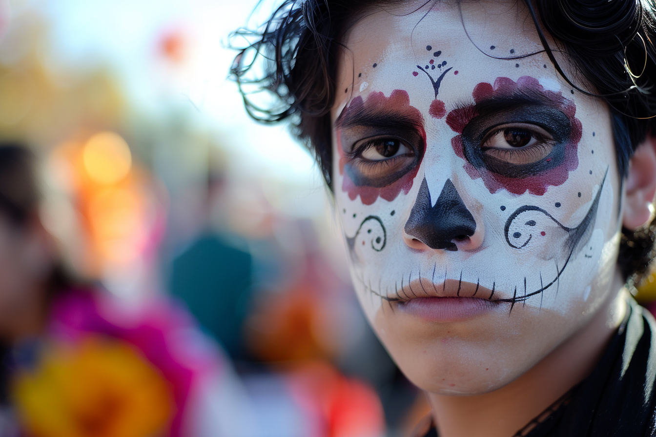 Image gratuite Homme latino commémorant Jour des Morts cheveux noirs 1