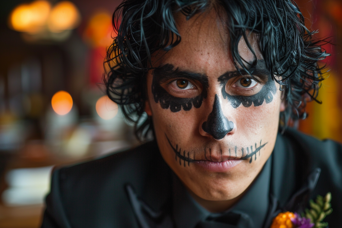 Image gratuite Homme latino Jour des Morts cheveux noirs yeux bruns 2