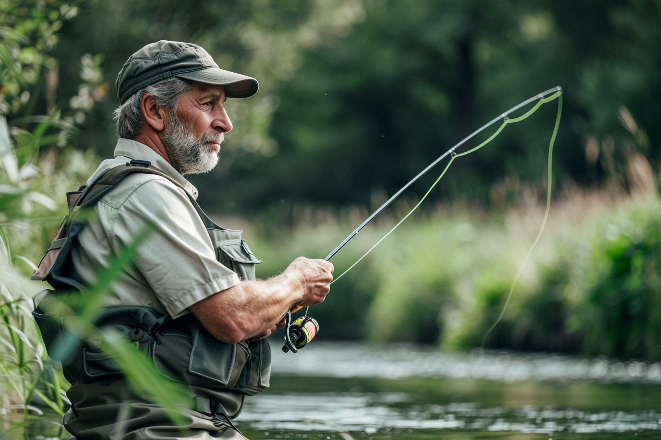 Image gratuite Homme pêchant à la mouche dans un ruisseau clair 1