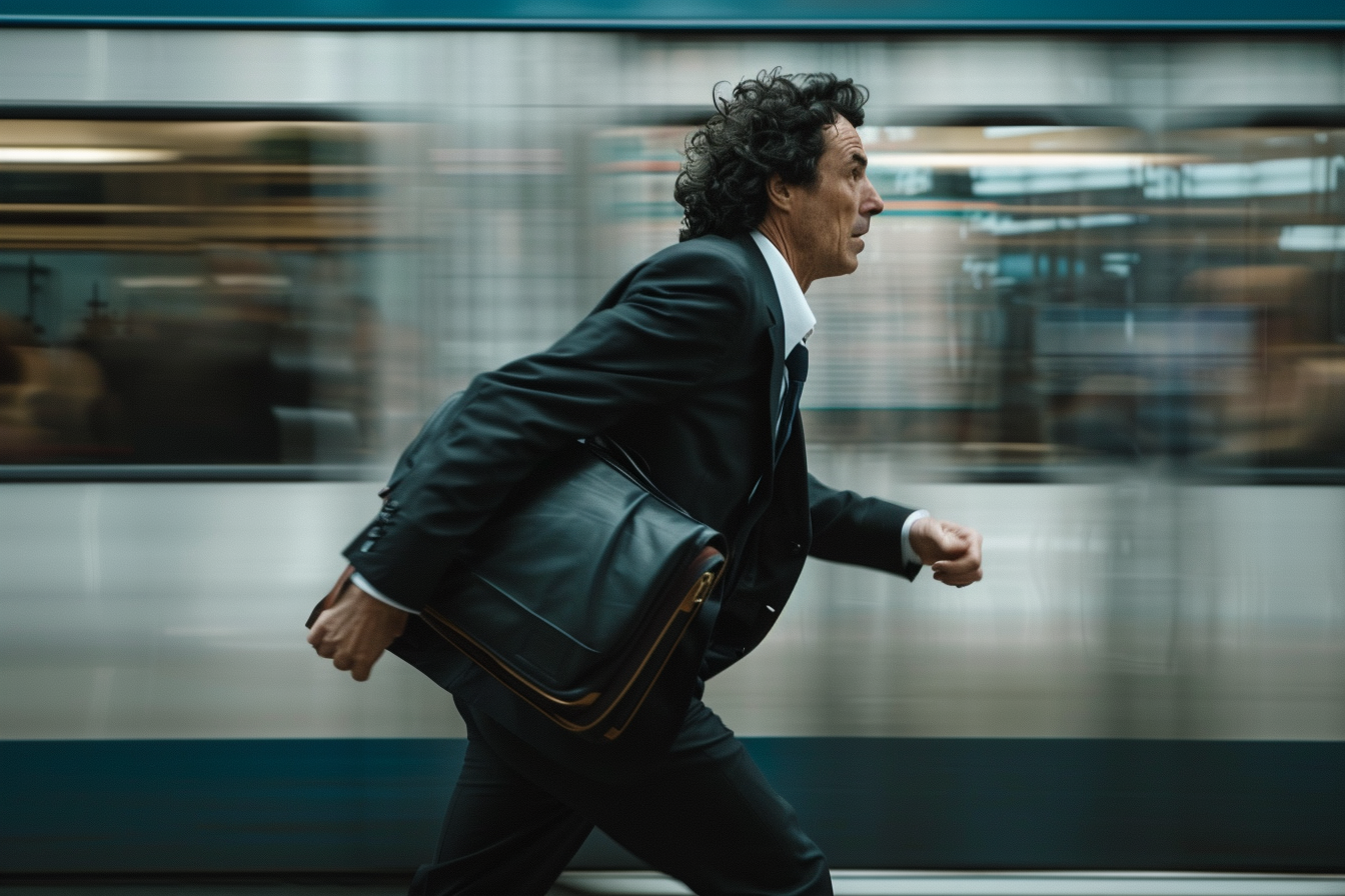 Image gratuite Homme pressé à la gare 4