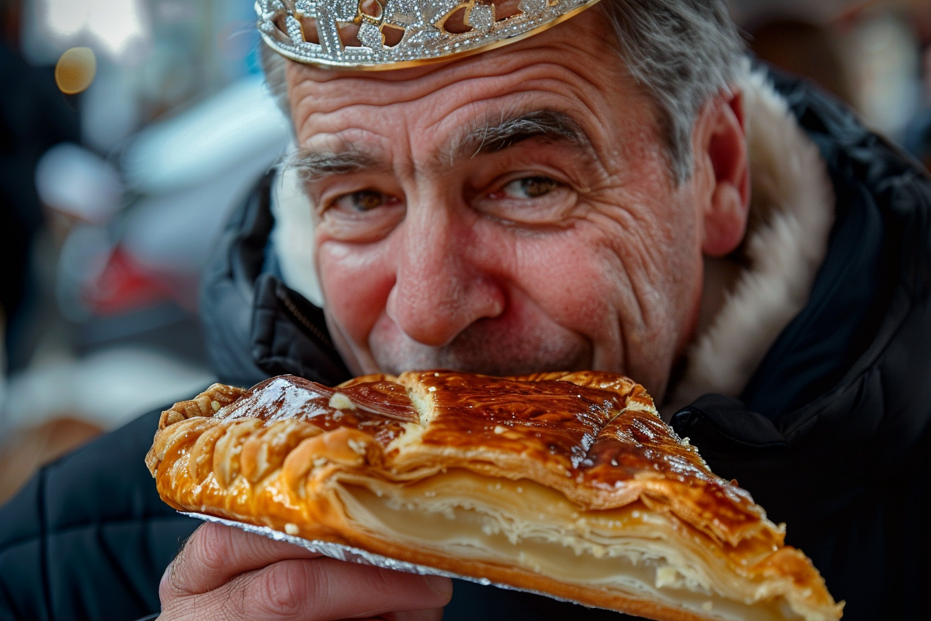 Image gratuite Homme se délecte Galette des Rois 3