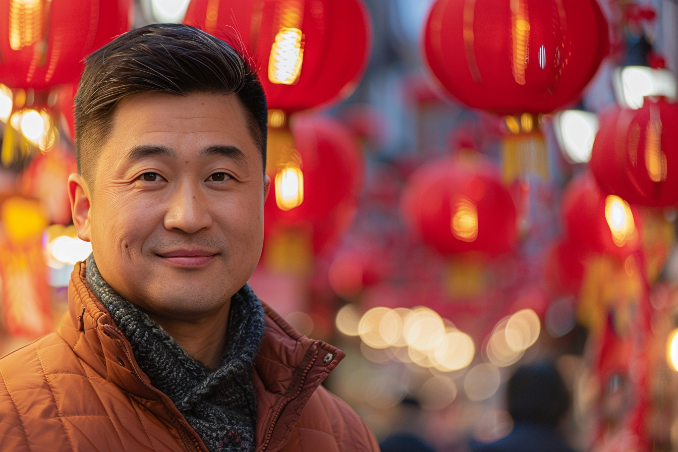 Image gratuite Homme yeux noirs cheveux noirs fête Nouvel An chinois 1