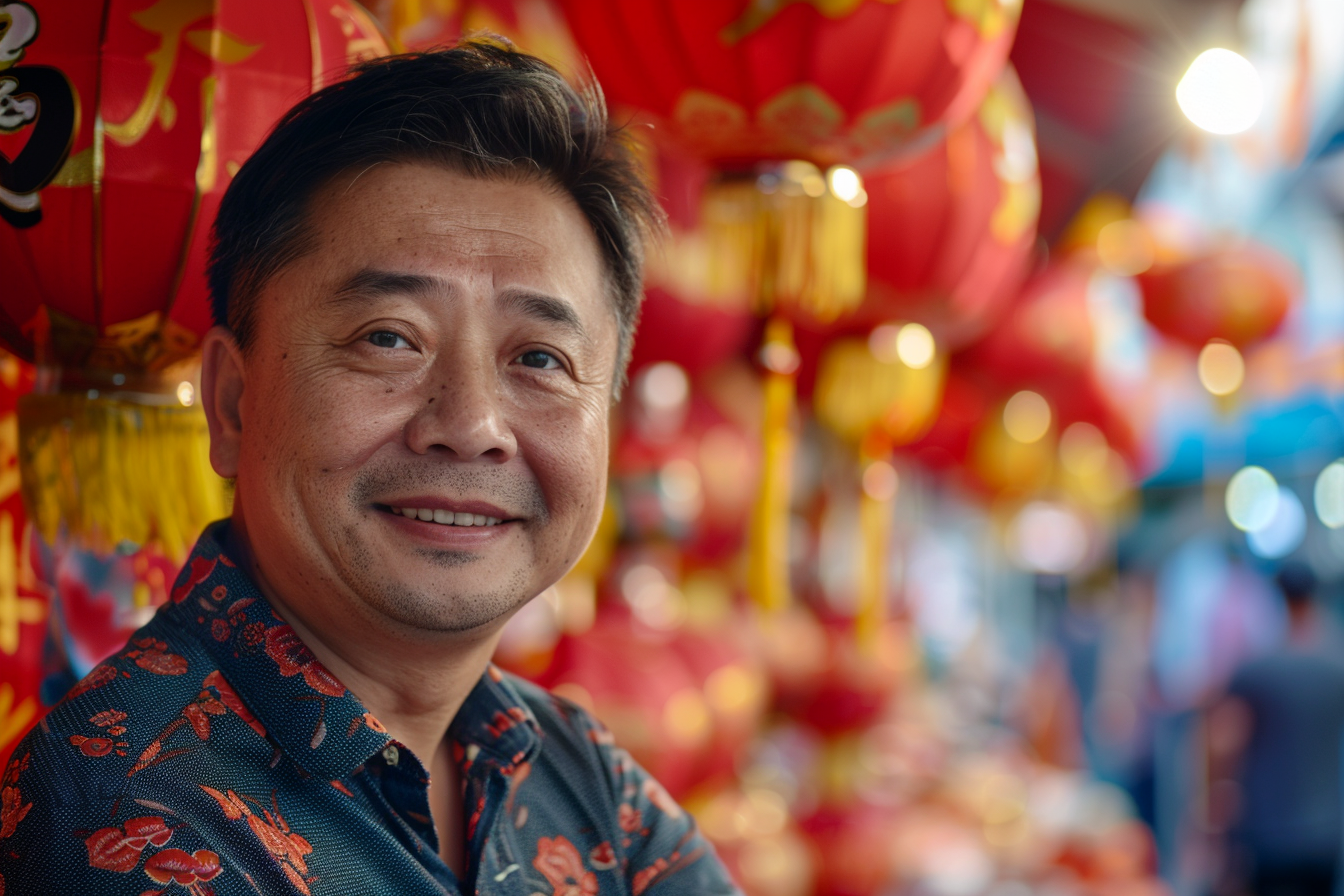 Image gratuite Homme yeux noirs cheveux noirs fête Nouvel An chinois 4