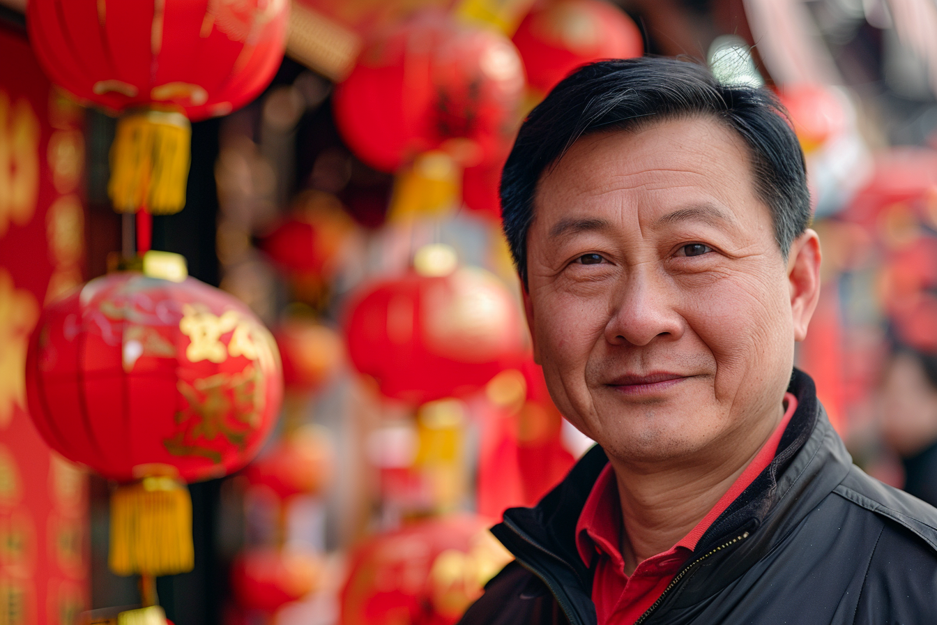 Image gratuite Homme yeux noirs cheveux noirs fête Nouvel An chinois 5