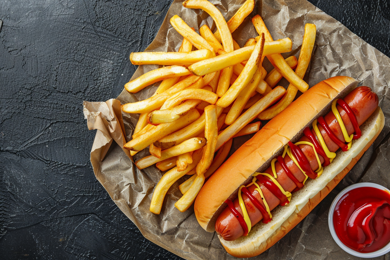 Image gratuite Hot-dog avec des frites 2