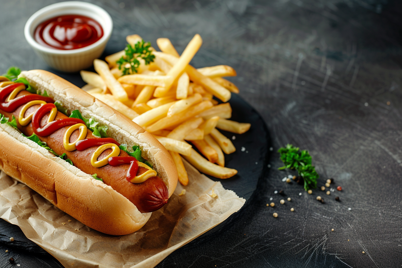 Image gratuite Hot-dog avec des frites 3