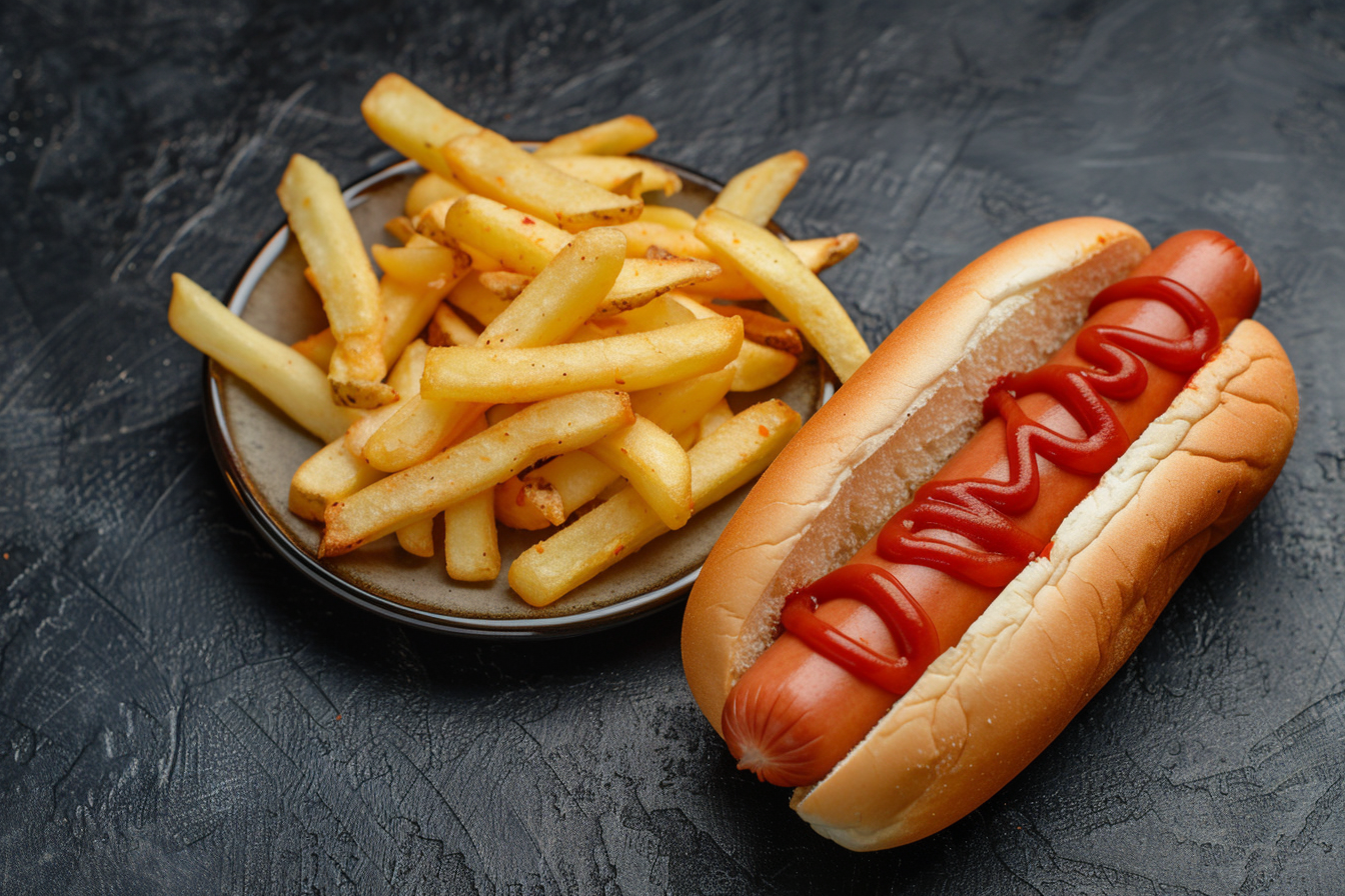 Image gratuite Hot-dog avec des frites 4