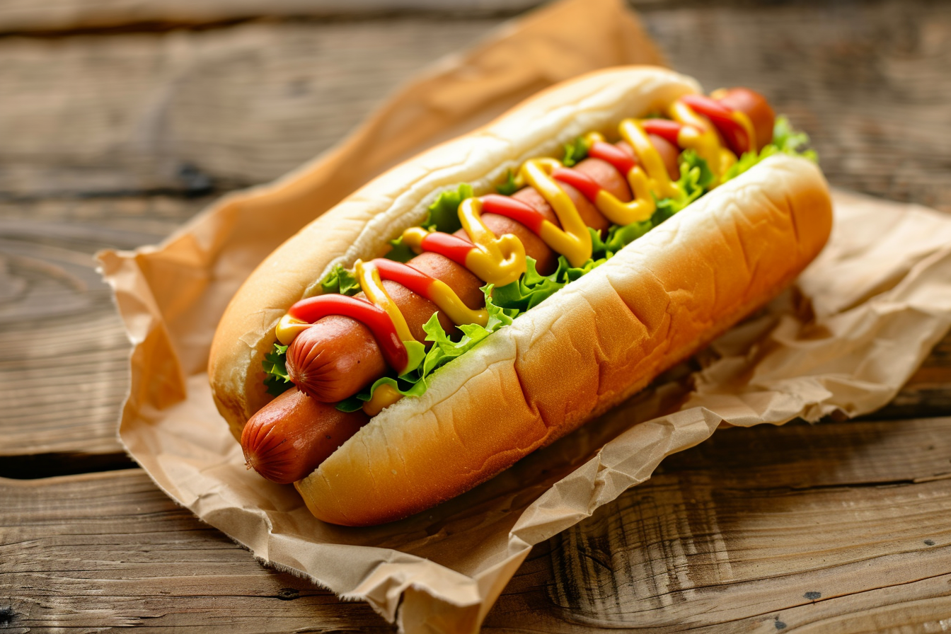 Image gratuite Hot-dog classique avec moutarde et ketchup 1