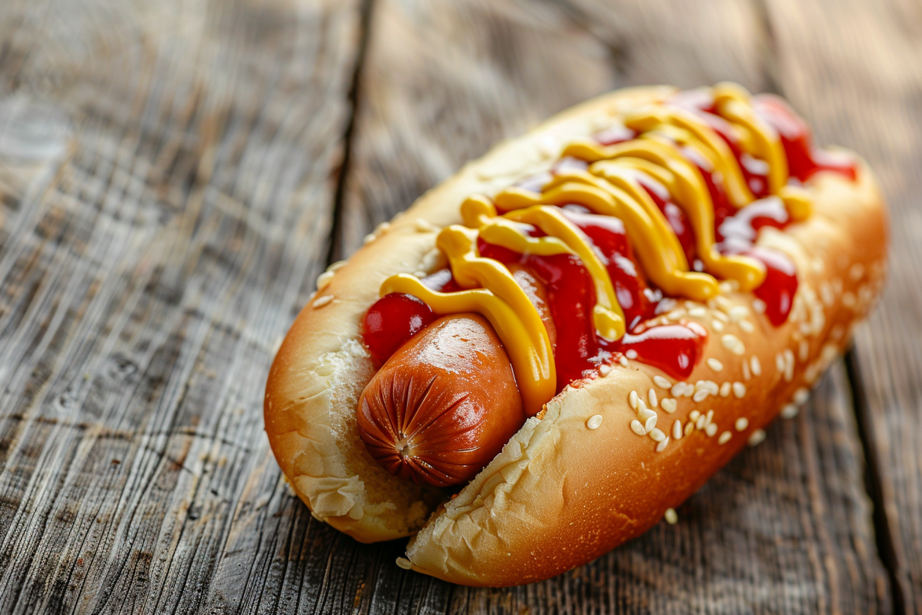 Image gratuite Hot-dog classique avec moutarde et ketchup 3