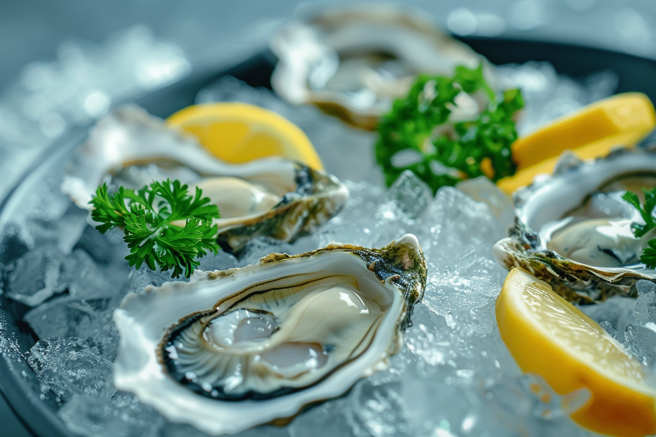 Image gratuite Huîtres sur glace en cuisine contemporaine 1