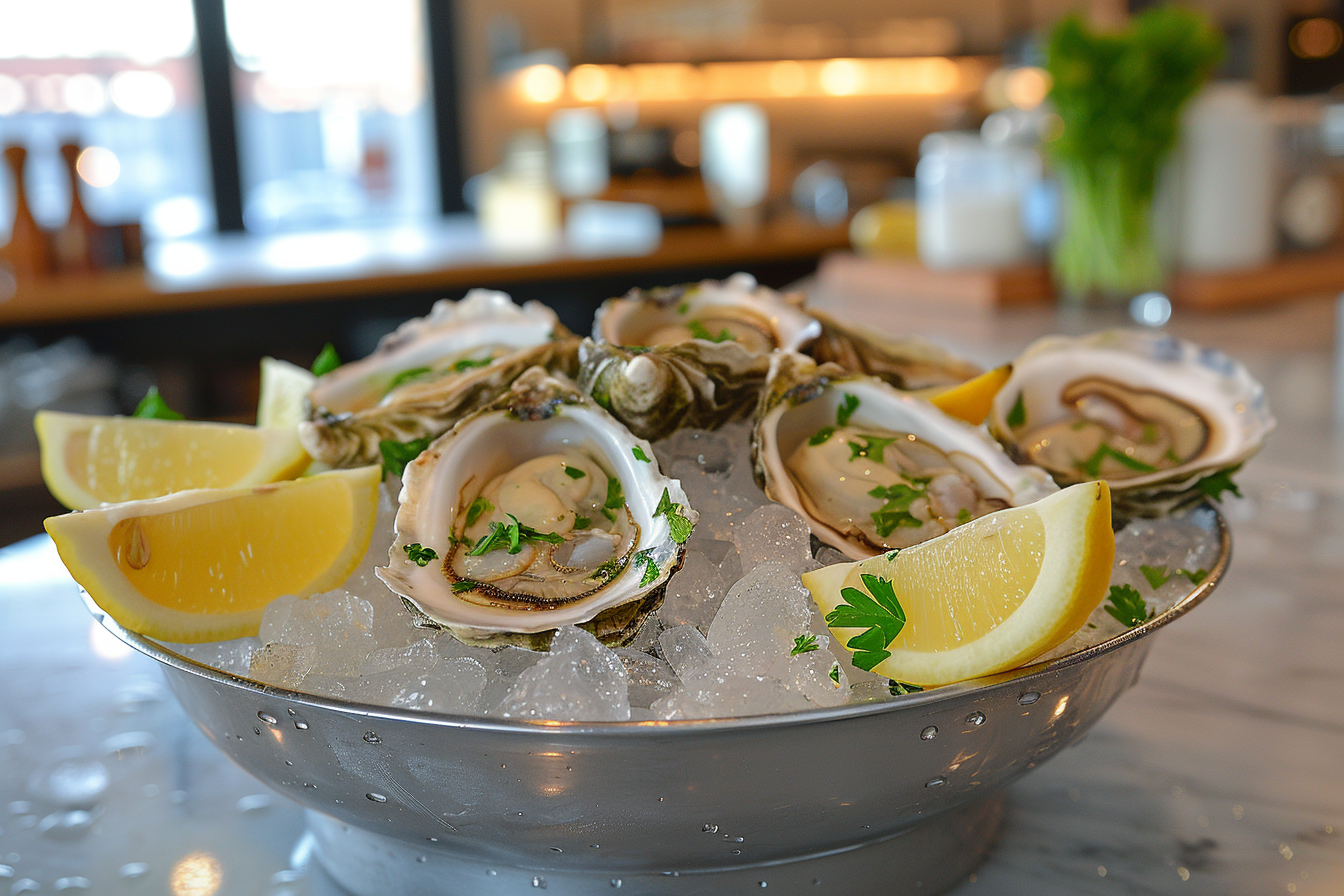 Image gratuite Huîtres sur glace en cuisine contemporaine 2