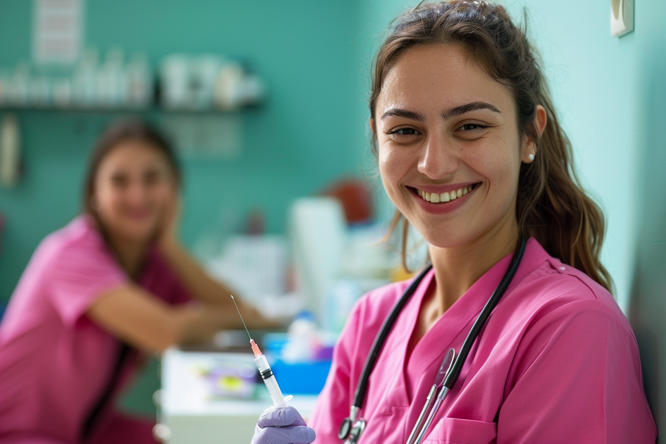 Image gratuite Infirmière en blouse rose 2