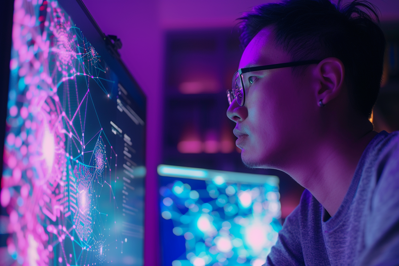 Image gratuite Ingénieur IA travaillant sur un réseau neuronal 1