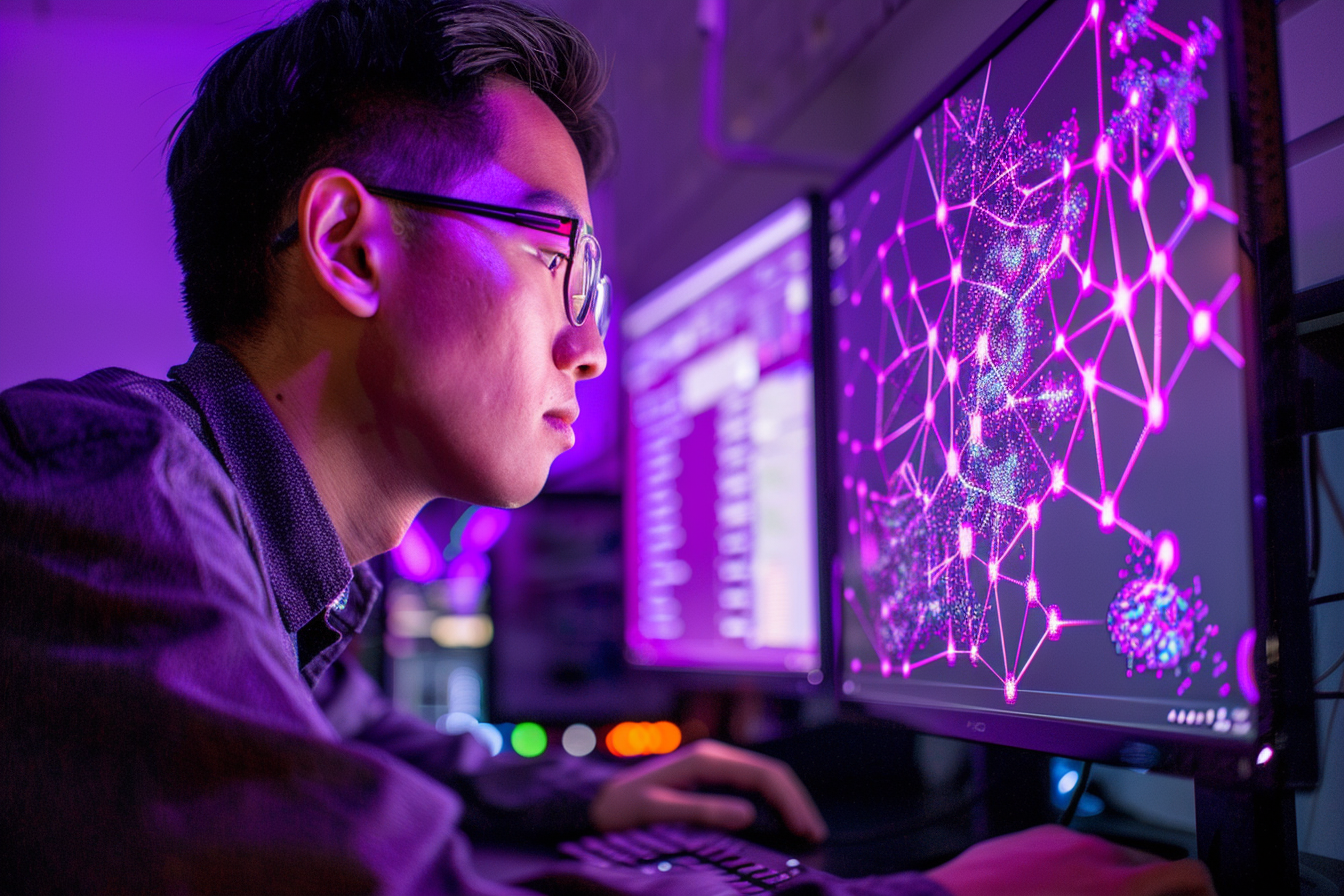 Image gratuite Ingénieur IA travaillant sur un réseau neuronal 2