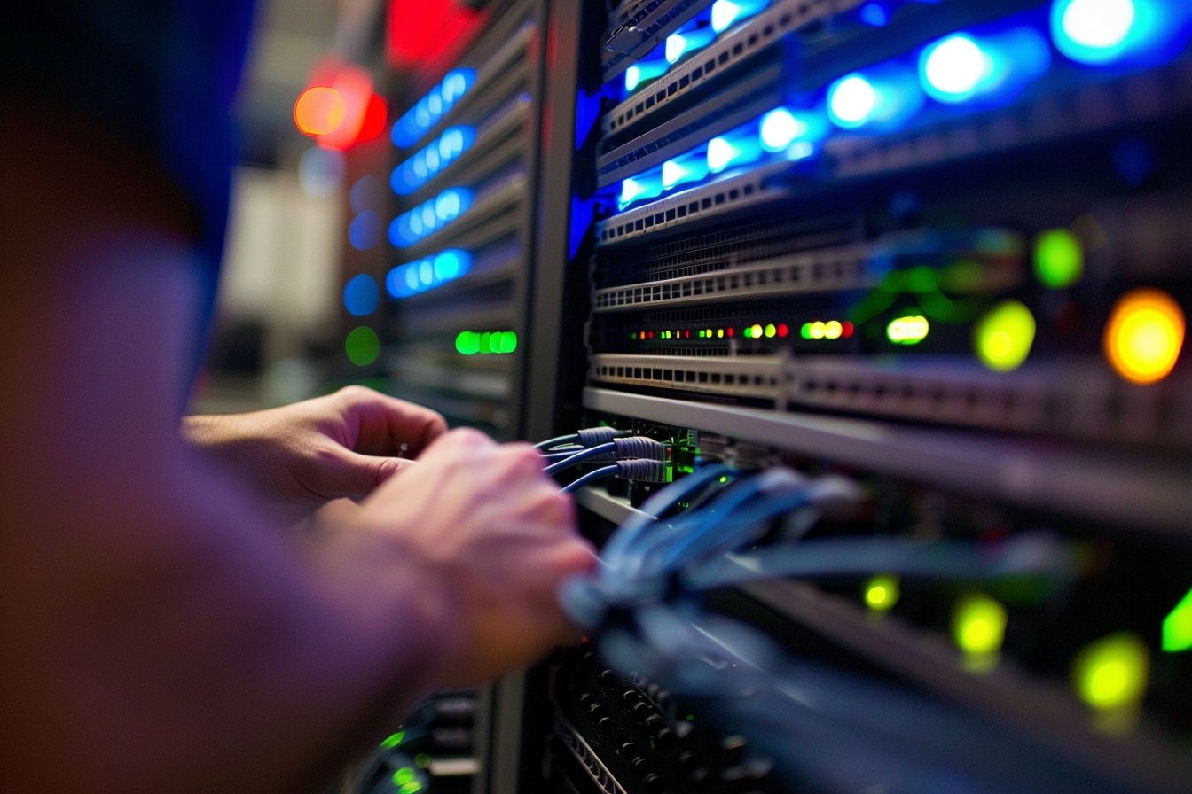 Image gratuite Ingénieur réseau configurant des serveurs 1