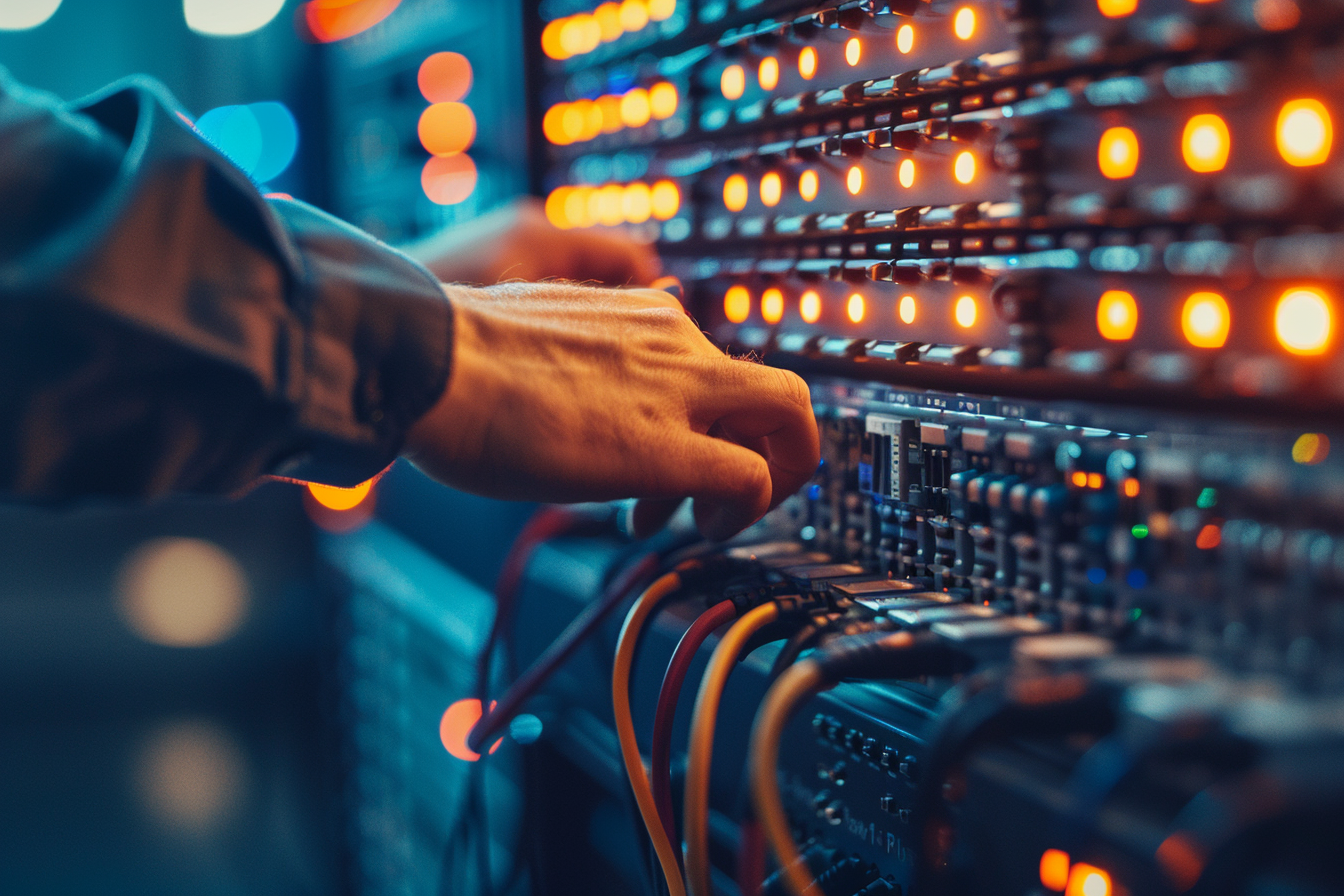 Image gratuite Ingénieur réseau configurant des serveurs 2