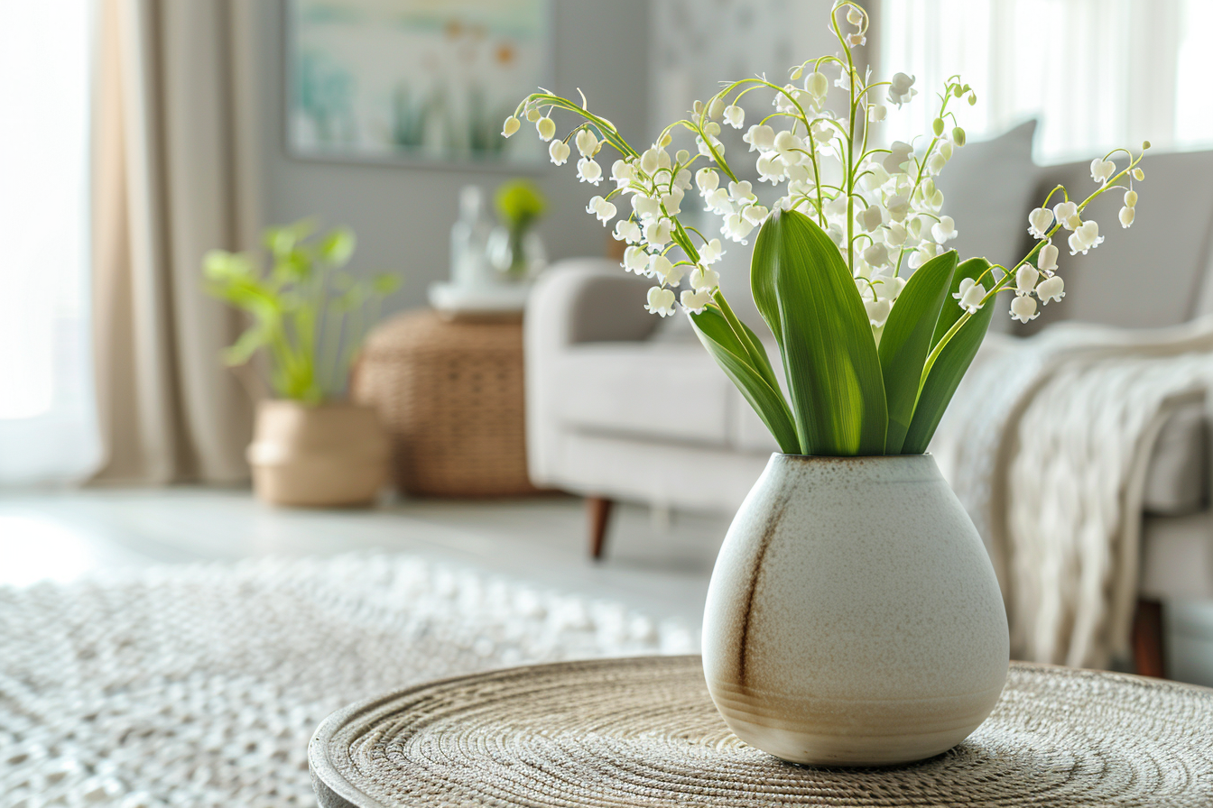 Image gratuite Intérieur moderne mettant vedette brins muguet vase 1er mai 1