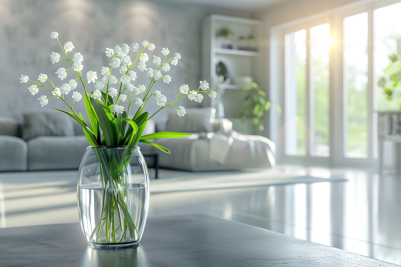 Image gratuite Intérieur moderne orné brins muguet vase 1er mai 1