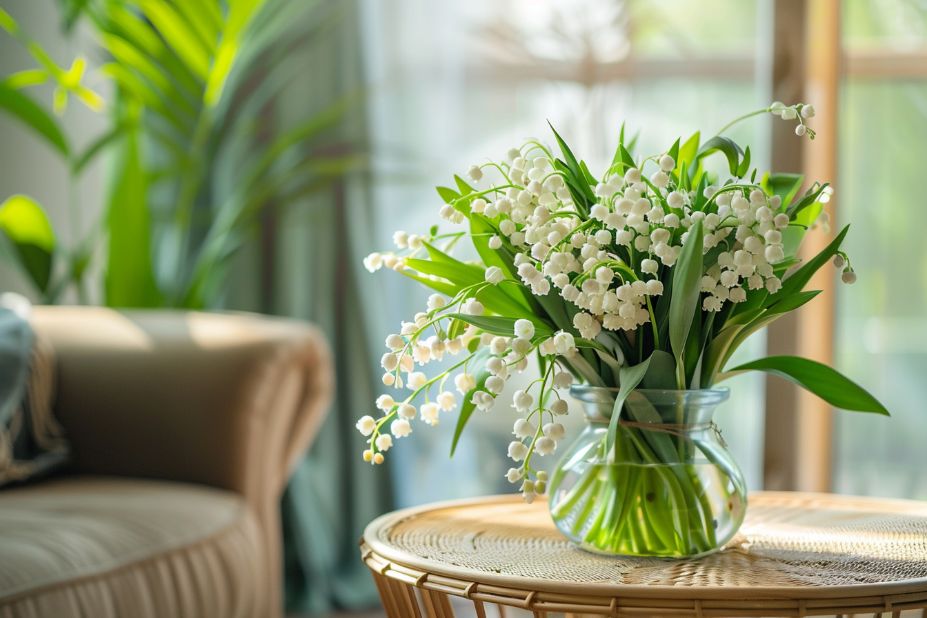 Image gratuite Intérieur moderne orné brins muguet vase 1er mai 2