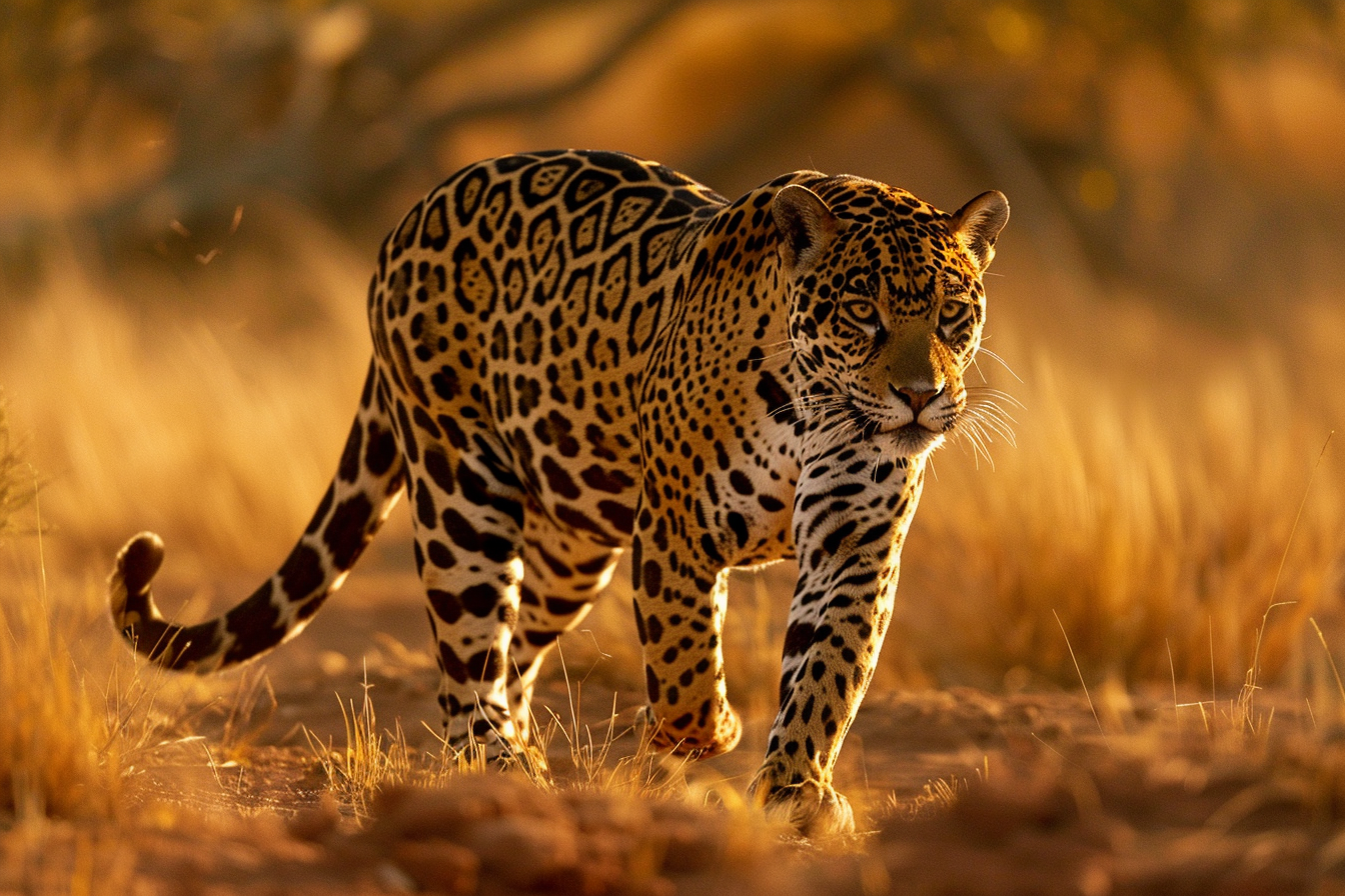 Image gratuite Jaguar dans coucher de soleil 1