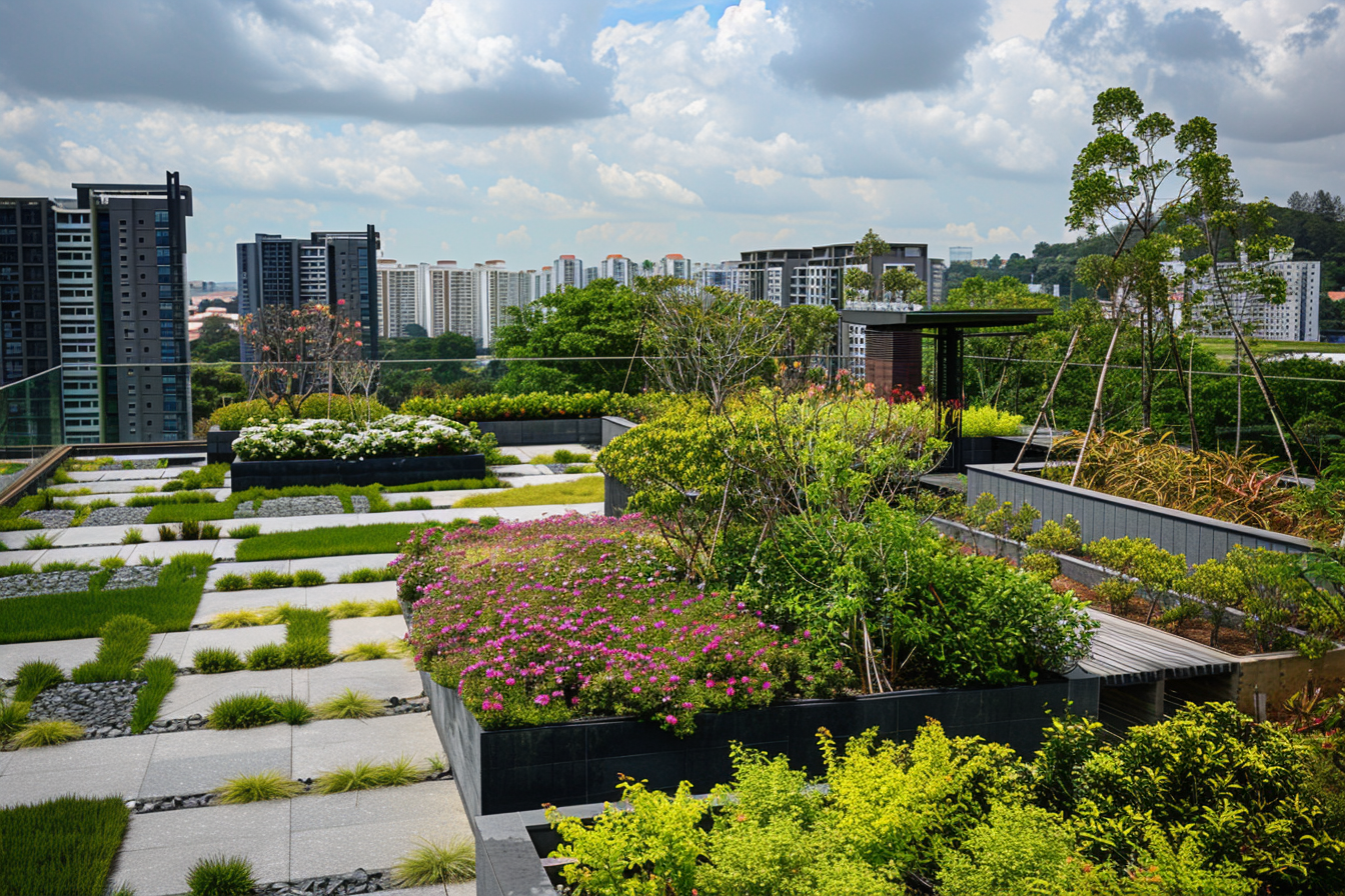 Image gratuite Jardin de toit urbain: biodiversité et récupération eau 2
