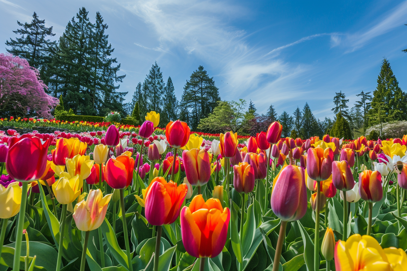 Image gratuite Jardin de tulipes colorées 1