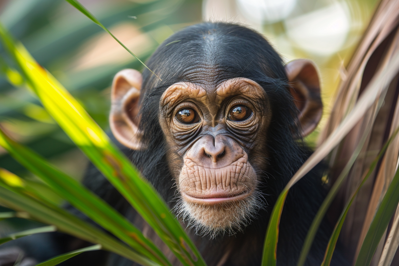 Image gratuite Jeune chimpanzé explorant son environnement 2