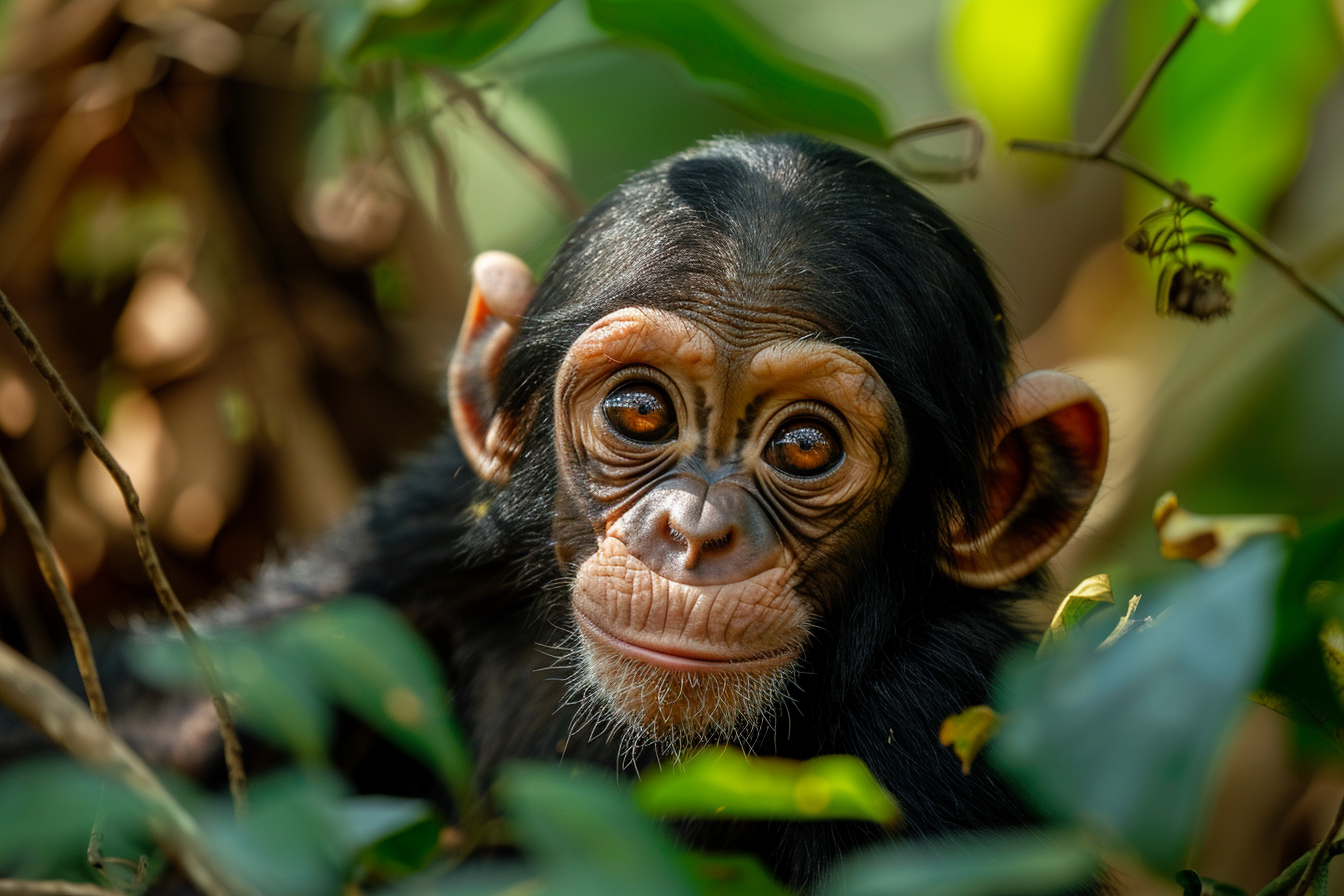 Image gratuite Jeune chimpanzé explorant son environnement 3