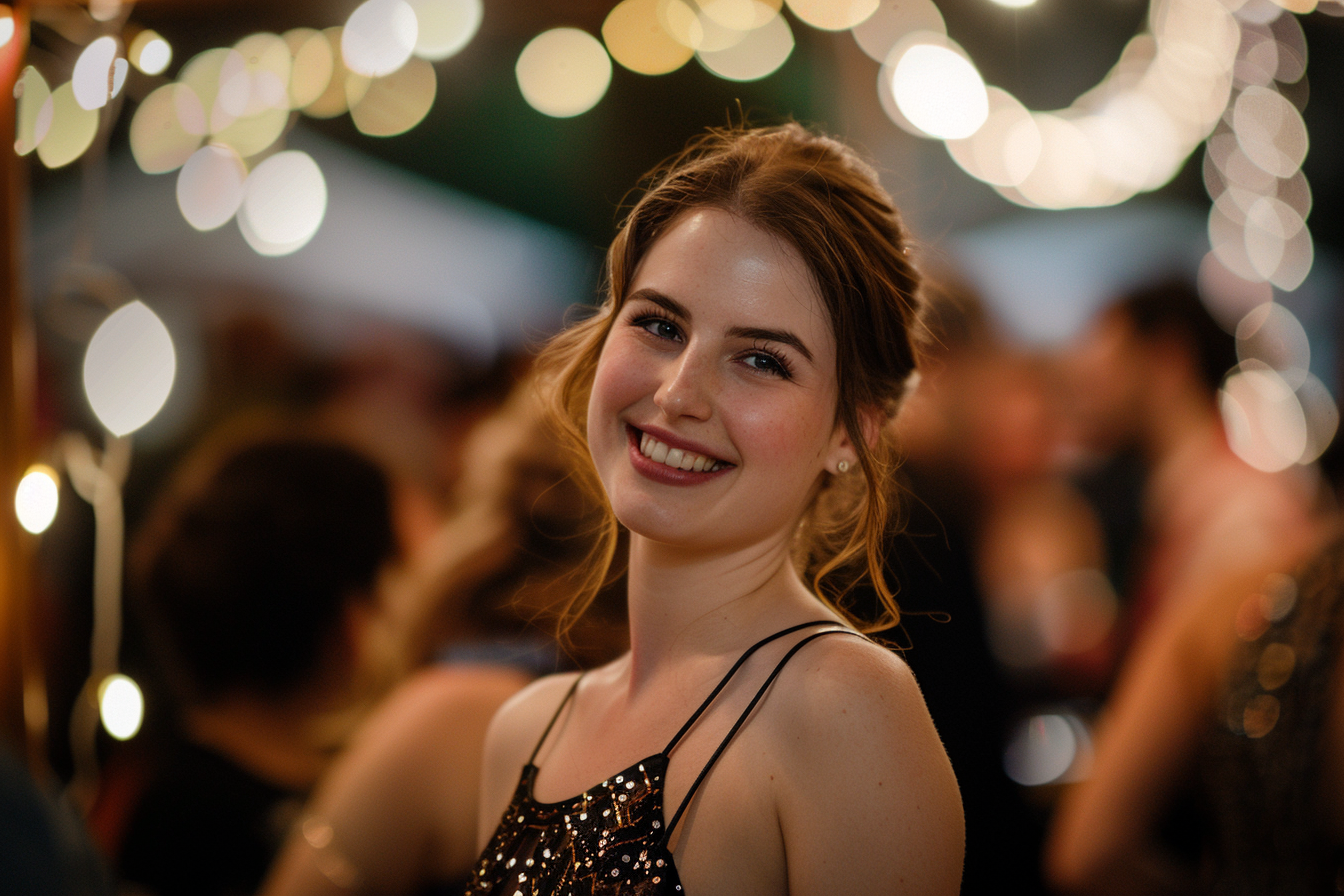 Image gratuite Jeune femme en robe de soirée souriante 3