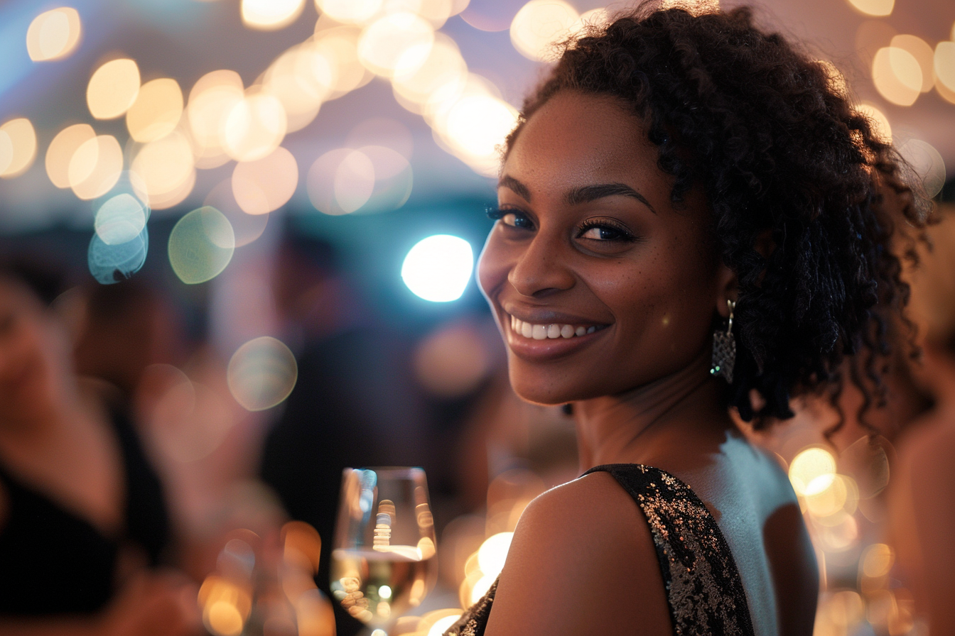 Image gratuite Jeune femme en robe de soirée souriante 4