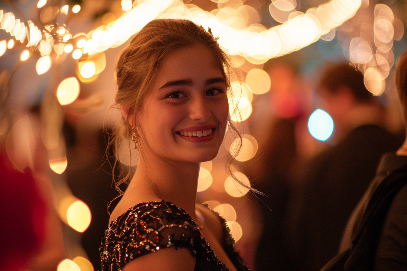 Image gratuite Jeune femme en robe de soirée souriante 5