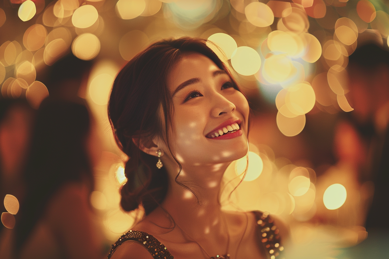 Image gratuite Jeune femme en tenue formelle avec décorations festives 2