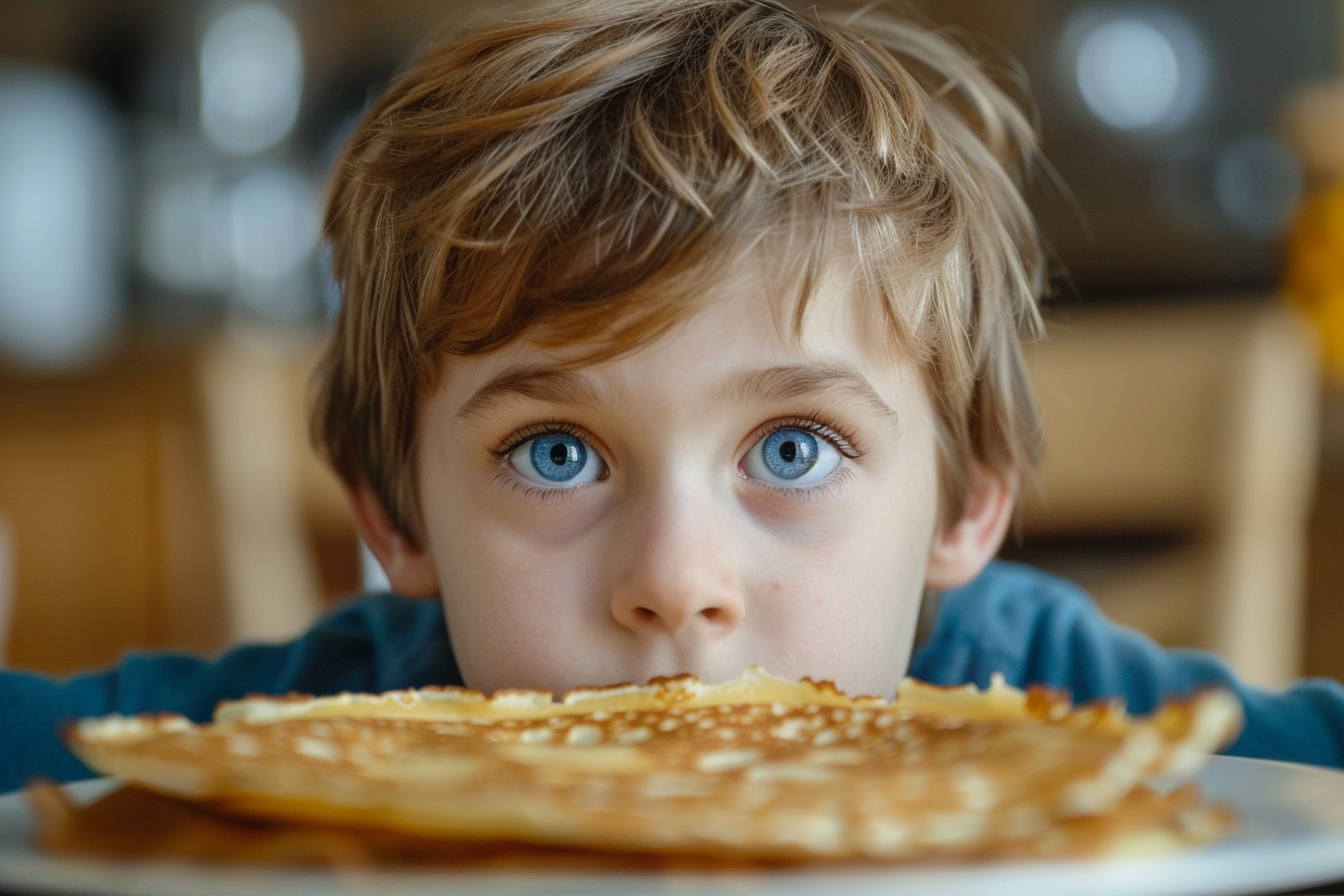 Image gratuite Jeune garçon attend son tour faire crêpes Chandeleur 3