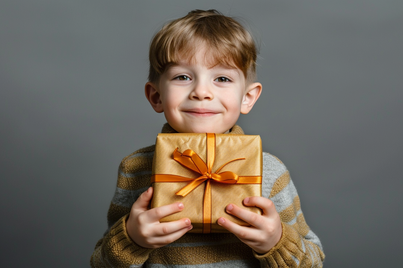 Image gratuite Jeune garçon avec cadeau 2