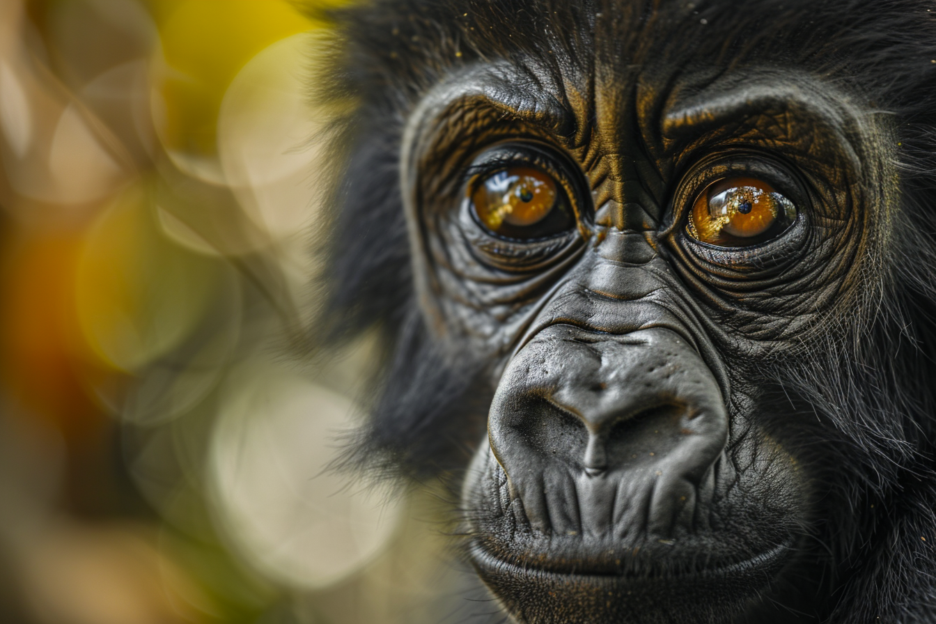 Image gratuite Jeune gorille explorant son environnement 1